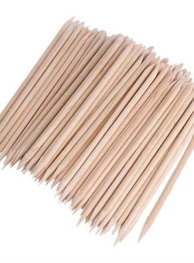 100pcs Nail Art Orange Double End Wood Stick Cuticle Pusher