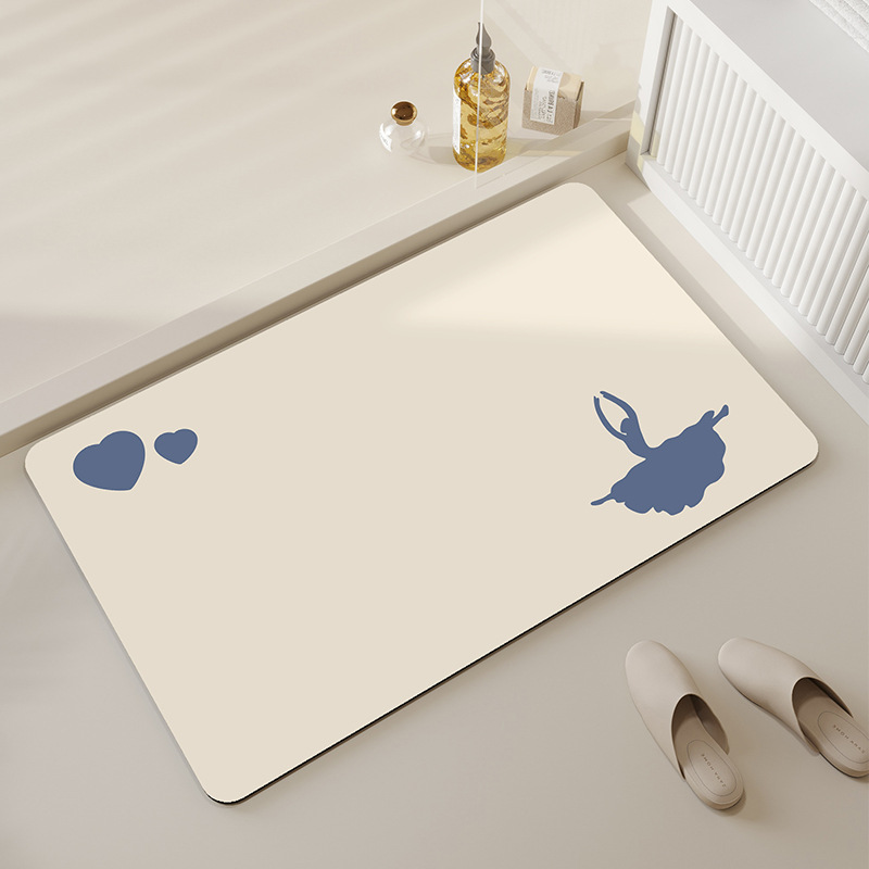 硅藻泥软地垫浴室卫生间门口吸水速干防滑脚垫子洗手间厕所小地毯