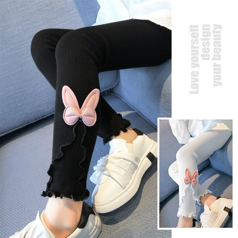 女童打底裤春秋薄款儿童连袜裤时尚百搭宝宝外穿裤子2024夏季新款