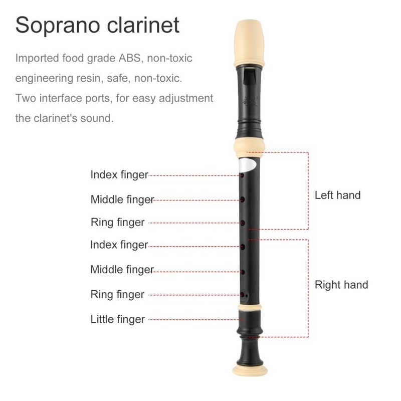 Flute Clarinet Recorder Soprano Professional-Sound ABS 8-Hol