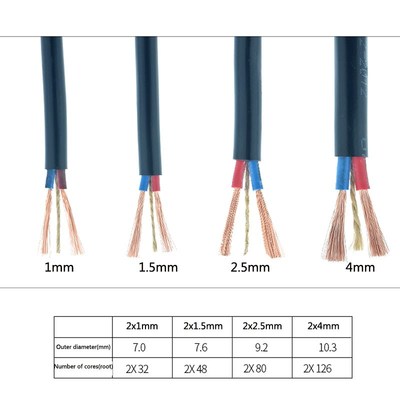 RVV Meter Wire and Cable 2 Core 3 Core 1 / 1.5 / 2.5 / 4 mm