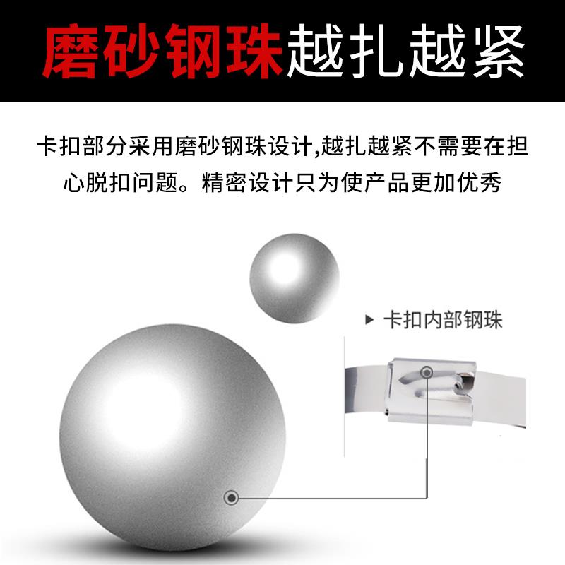 10mm宽不锈钢扎带 电线杆抱箍管箍 足100条S304金属扎丝 船用绑带