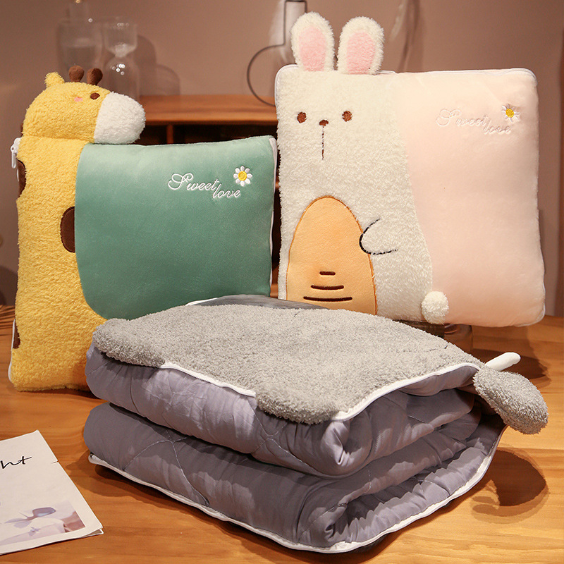 抱枕被子两用新款摺叠空调毯二合一办公室午睡枕头毯子汽车内靠枕