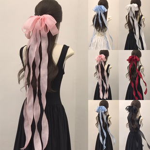 超长多层超仙蝴蝶结飘带发夹女后脑勺优雅气质头饰发卡高级感发饰