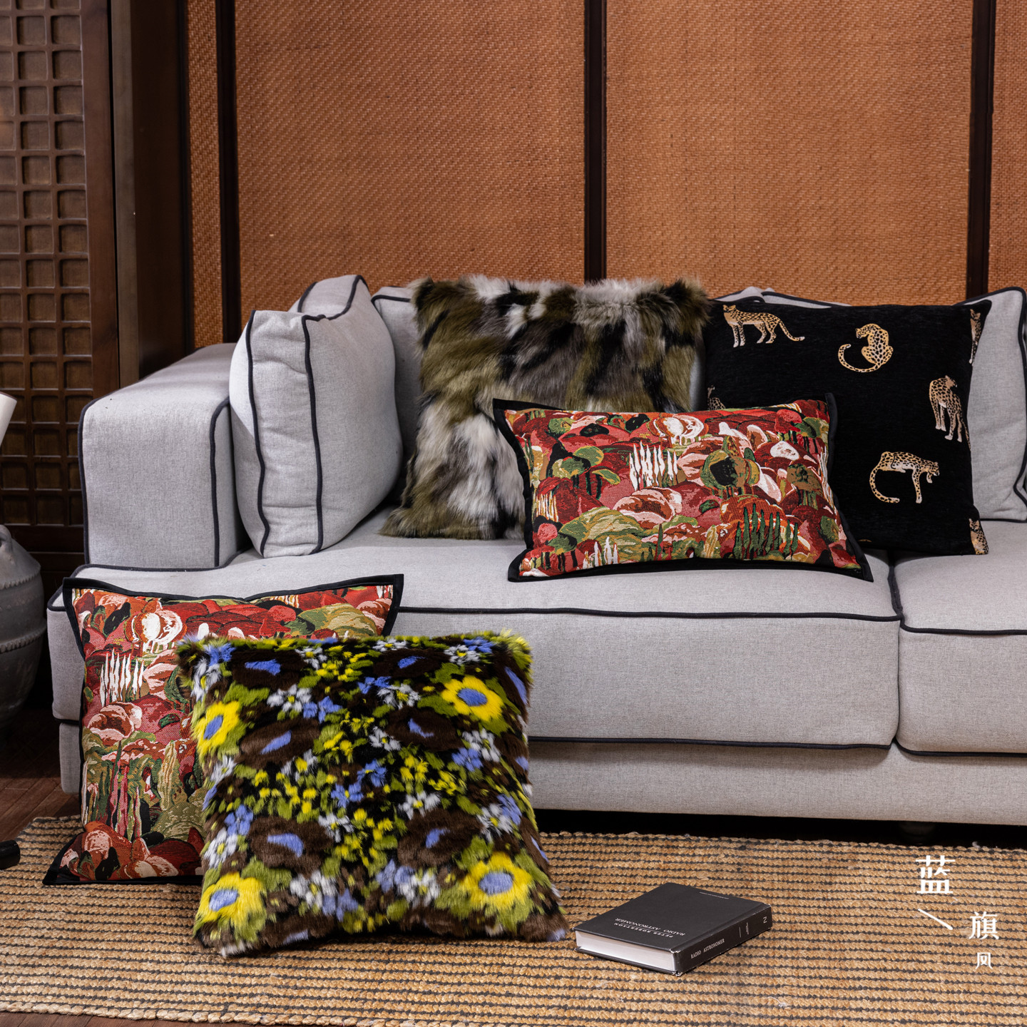 法式中古风红色复古图案客厅沙发靠垫抱枕腰靠枕毛绒枕套提花靠枕,居家布艺,靠垫/抱枕,淘宝优惠券,粉丝福利购,淘宝优惠卷