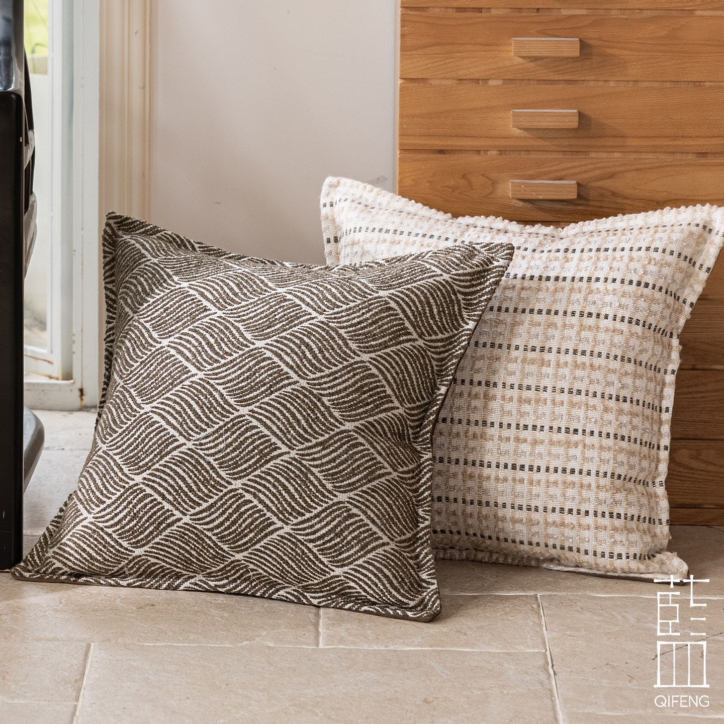 诧寂复古几何条纹抱枕靠垫客厅沙发方形靠枕家居装饰米色棉麻亲肤,居家布艺,靠垫/抱枕,淘宝优惠券,粉丝福利购,淘宝优惠卷