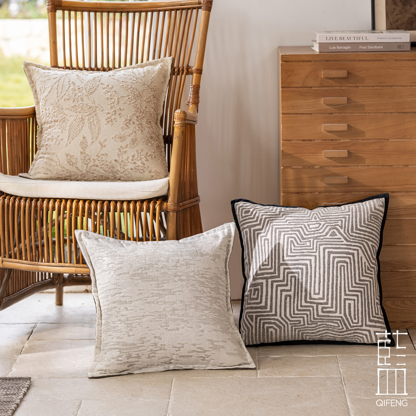 现代简约几何图案抱枕靠垫米白色客厅沙发超柔软家居装饰靠枕套,居家布艺,靠垫/抱枕,淘宝优惠券,粉丝福利购,淘宝优惠卷