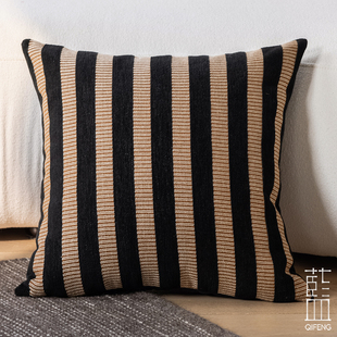 素朴底色层次纹理靠包 东方意趣侘寂风抱枕 纯白空间自然质感靠包