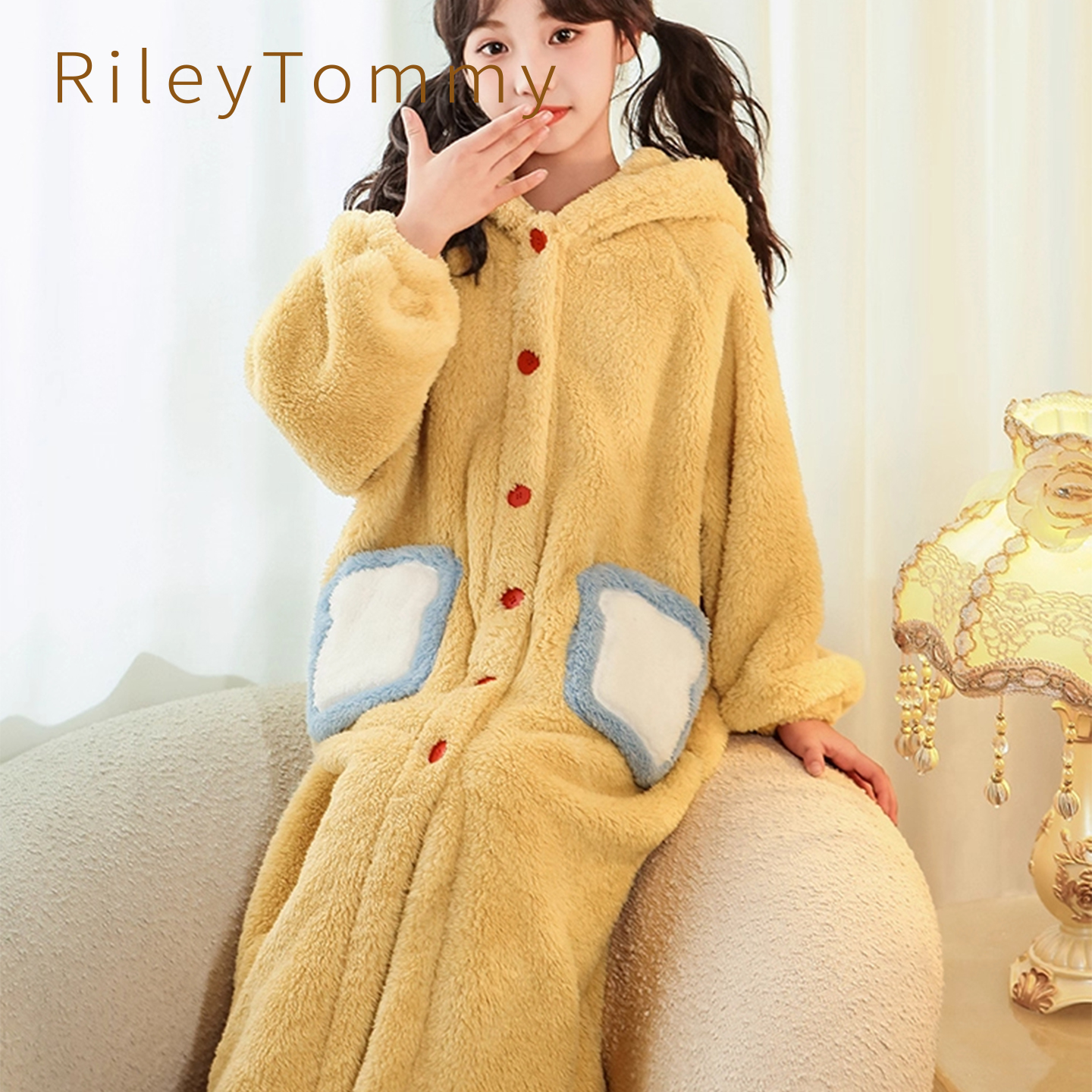 英国RileyTommy珊瑚绒保暖睡袍