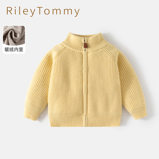 英国Riley Tommy儿童针织毛衣冬装加厚开衫宝宝秋冬款外套上衣