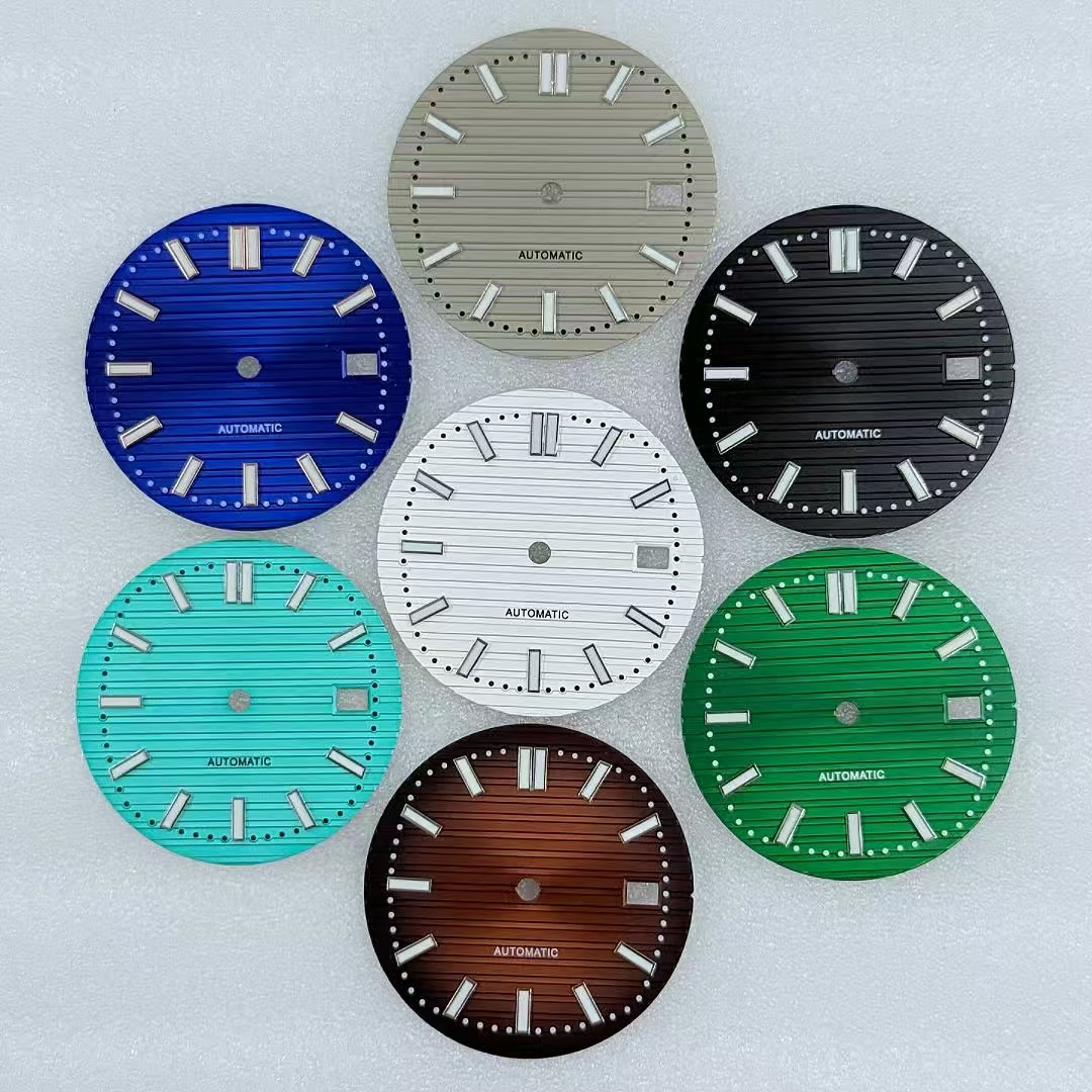 pp鹦鹉螺字面改装表盘 直径30.5mm 发绿夜光 适合NH35/36机芯