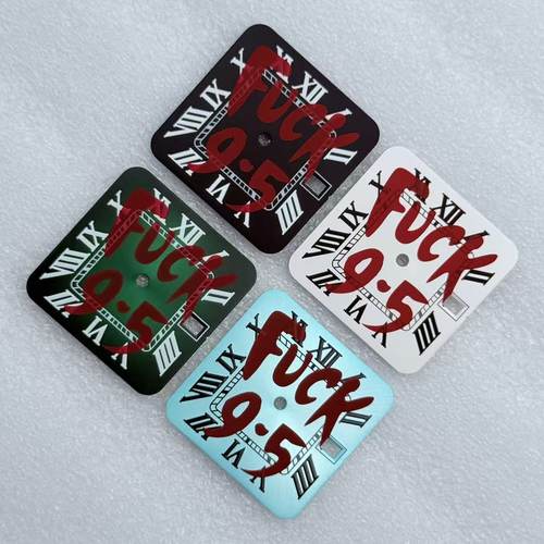 NH35表盘方形罗马有历表盘 字面直径27mm 机械表改装NH35手表配件