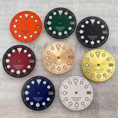 新款复古NH35表盘字面改装手表配件绿夜光适合NH36机芯字面