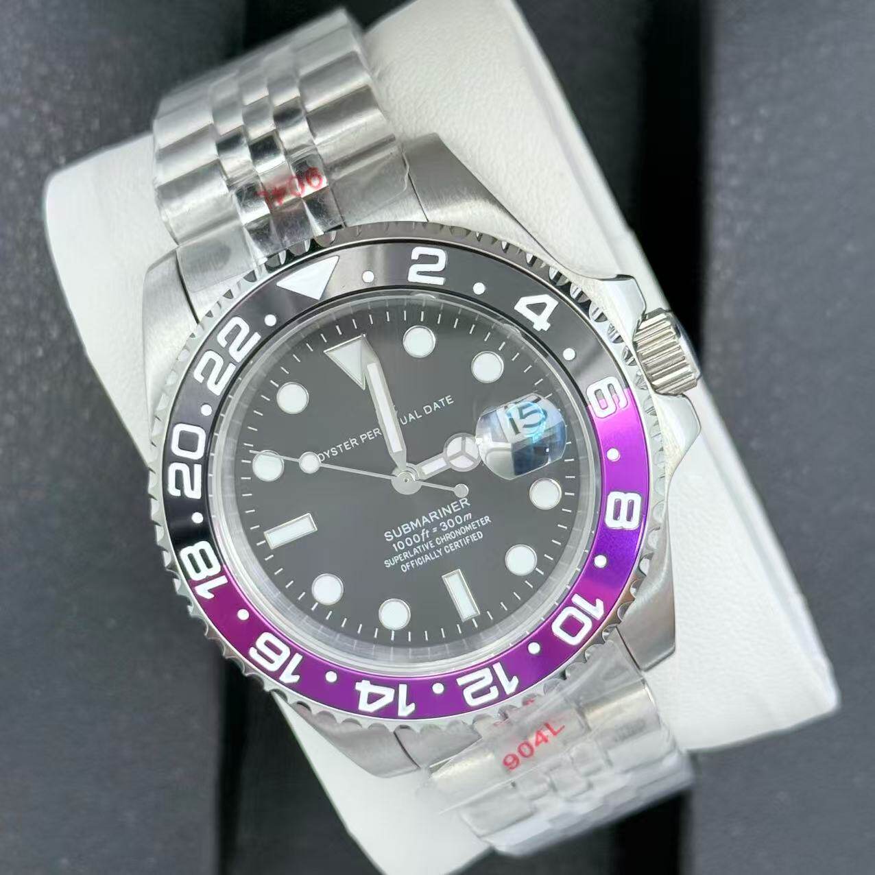 thumbnail for SUB Water Ghost Modified Literal Dial Green Luminous Mechanical Watch Fits 8215 Caliber Diameter 39 mm