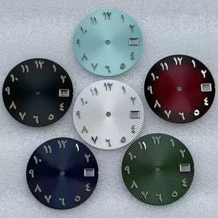 NH35阿拉伯数字放射纹有历表盘手表配件 表盘直径28.5mm