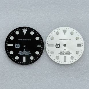 NH36字面改装 发绿夜光 手表配件 直径28.5mm 水鬼NH35表盘