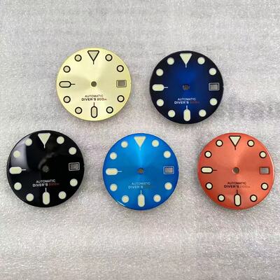 新款复古NH35表盘字面改装手表配件绿夜光适合NH36机芯字面