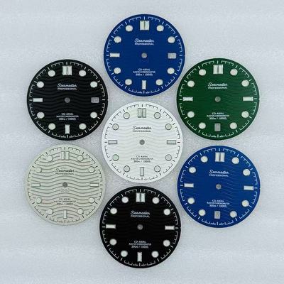 新款海马6点历表盘字面  发绿夜光  适配NH35机