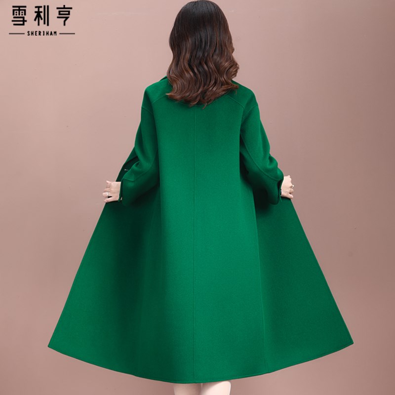 好货2025秋冬新款双面羊毛大衣气质西服领中老年妈妈过膝长款羊毛