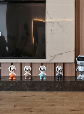 太空人电子时钟闹钟蓝牙音响轻奢摆件客厅床头柜座钟电视柜装饰品