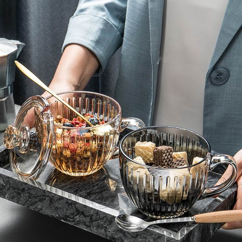 冲泡藕粉的碗泡麦片专用杯玻璃大容量办公室耐热早餐燕麦酸奶杯子