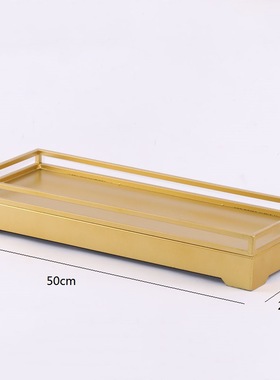新中式铁艺金属摆件样板间售楼处设计师款软装饰品书房长方形摆设