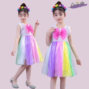 儿童亲子时装秀环保服幼儿园废物利用塑料袋手工制作走秀环保服装