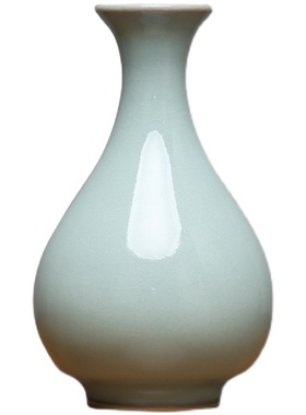 原产地汝州汝瓷窑博古架小摆件新中式插花瓶客厅陶瓷复古风装饰品