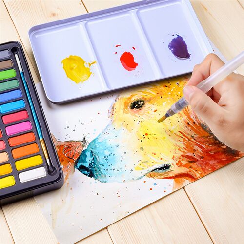 好货Z30 12/18/24/36 Colors Solid Watercolor Paint Set With W
