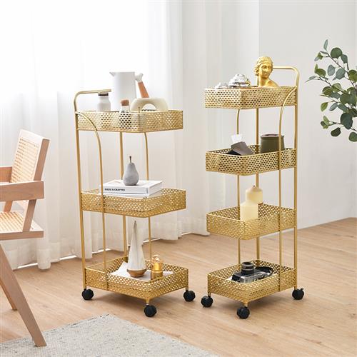 Nordic Wrought Iron Floor-standing Kitchen Furniture Trolley