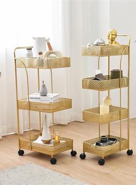 Nordic Wrought Iron Floor-standing Kitchen Furniture Trolley