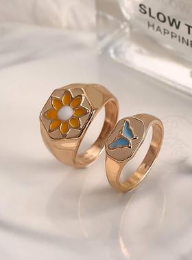 ~Ins style ring cool style design sense of personality fashi