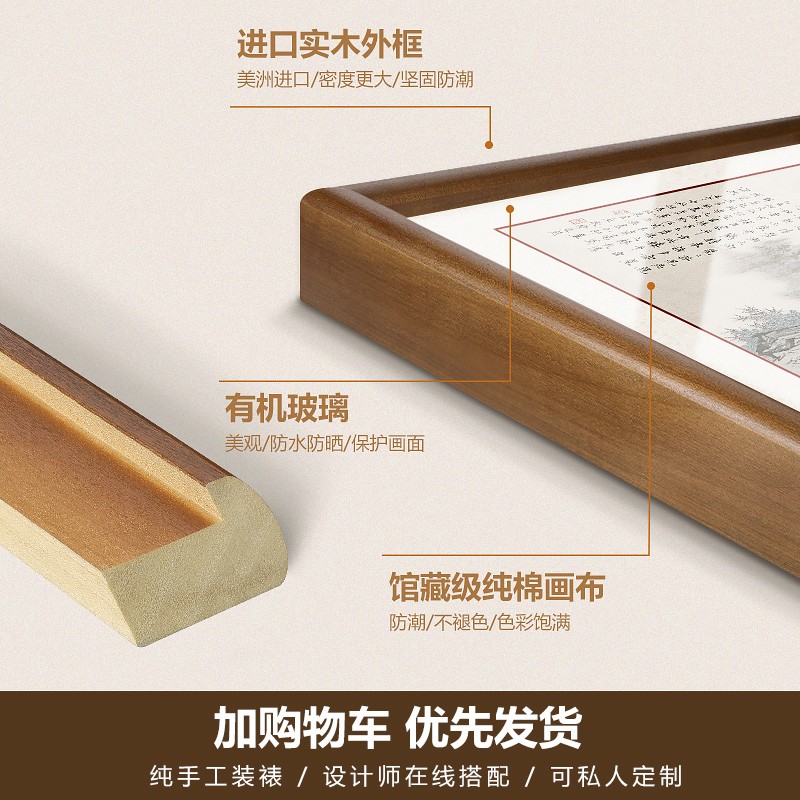 好货步辇图中式客厅装饰画茶室办公室挂画字画仿古画十大传世名画