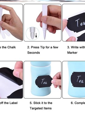 Set Chalkboard Labels Spice Sticker Organizer Labe黑色便利贴