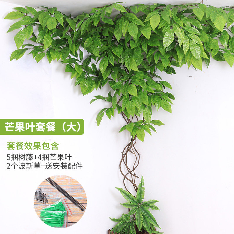 极速新2023真树叶树枝树藤假藤蔓植物花室内叶子装饰藤条大型树绿