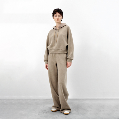 羊毛丰厚粒绒连帽卫衣运动裤套装