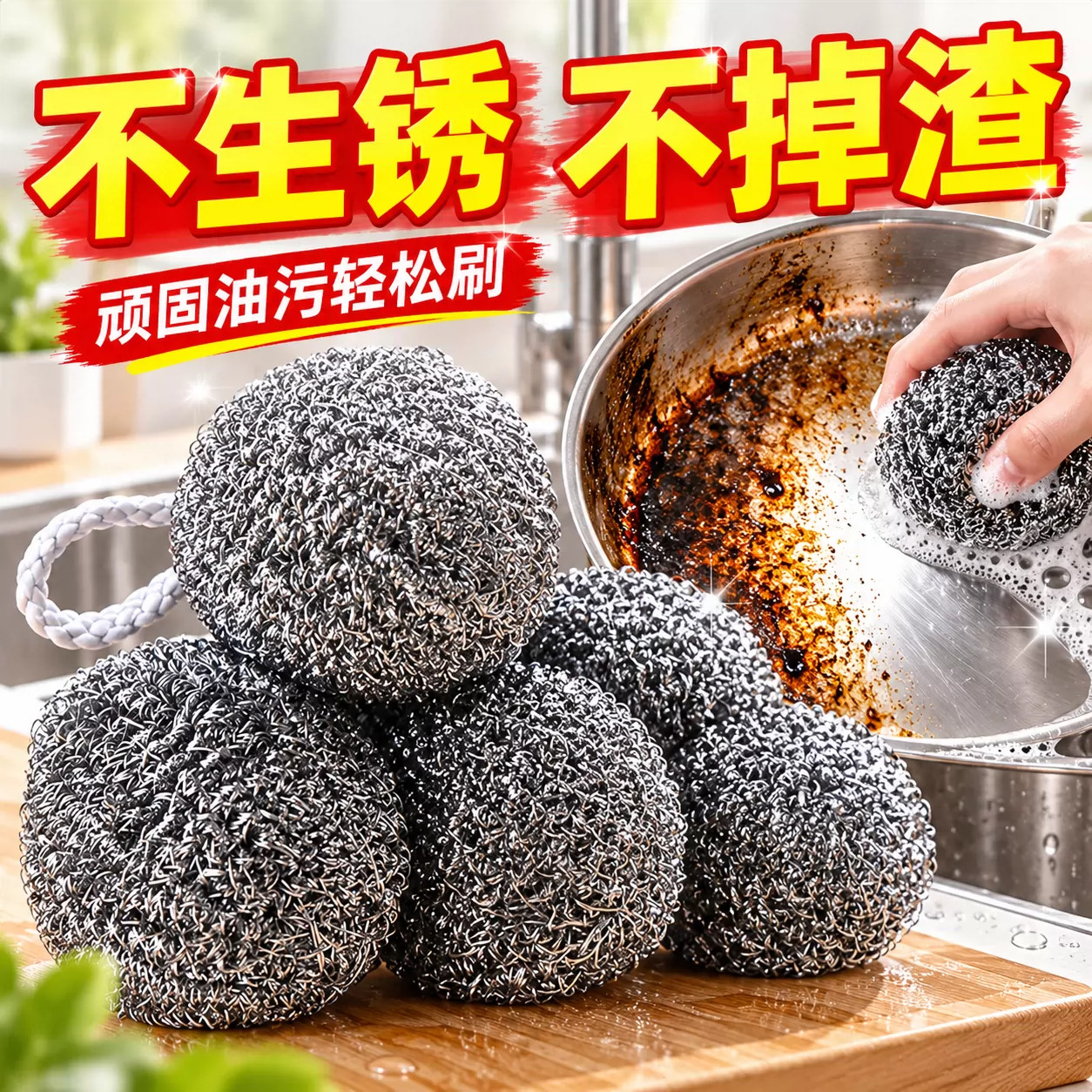 不锈钢钢丝球不掉丝不生锈