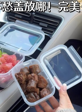 便携式食品级保鲜盒冰箱水果蔬菜收纳盒大容量冷冻密封翻盖保鲜盒
