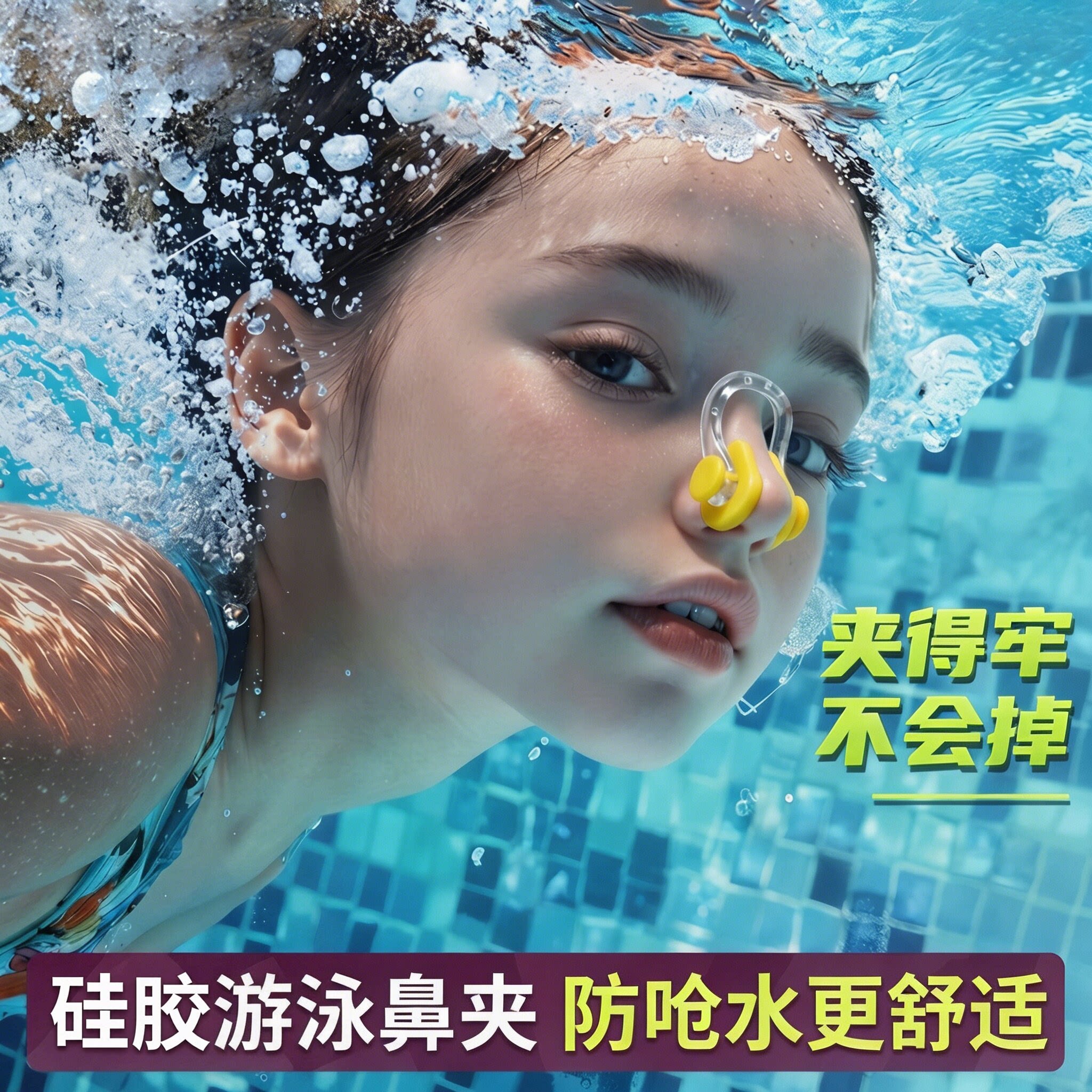 成人通用硅胶防水防呛游泳鼻夹