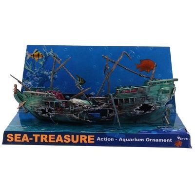 4X Large Aquarium Decoration Boat Plactic Aquarium Ship Air