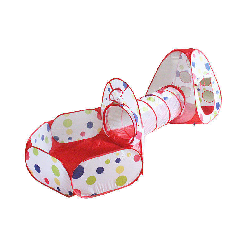 极速儿童卡通圆点三合一组合游戏屋婴幼爬行帐篷可拆分拼接波点四