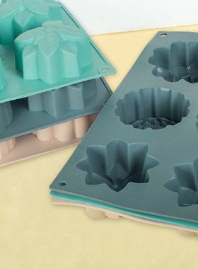 6 in a Row Mooncake Mould Reusable Silicone Cakes Mould for