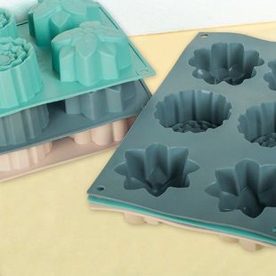 6 in a Row Mooncake Mould Reusable Silicone Cakes Mould for
