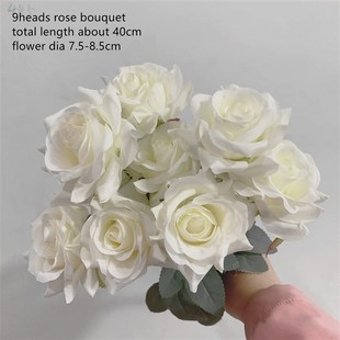 9roses/bunch Aritificial Nora rose living room decoration
