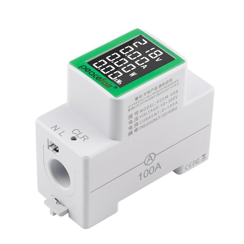 交流多功能电压电流表AC50-300V/100A数显导轨表功率电量表测试仪