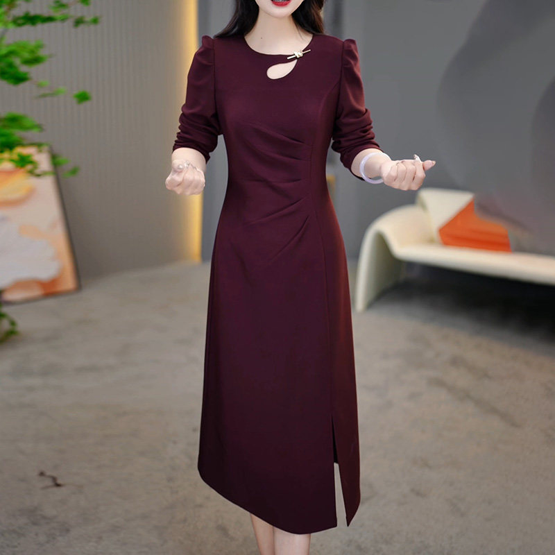 好货连衣裙2025新款女春秋十月结婚长辈喜婆婆婚宴装妈妈礼服高贵
