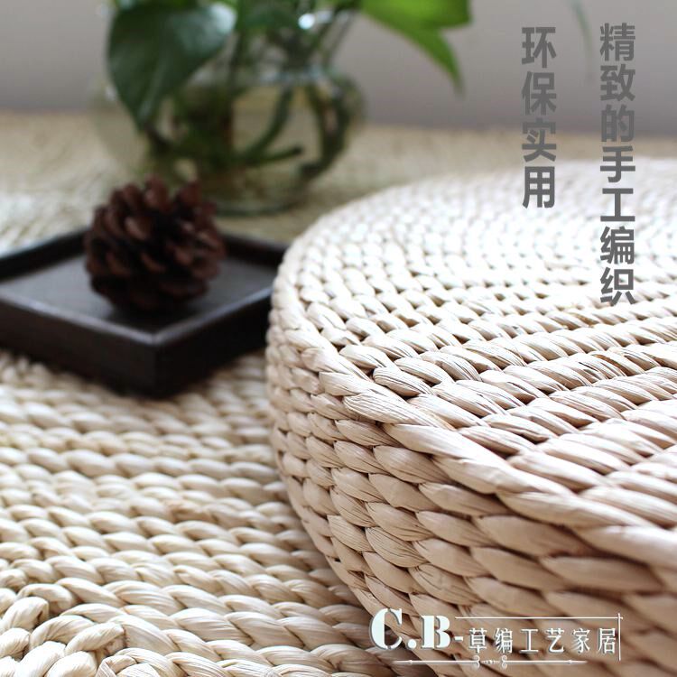 极速草编蒲团坐垫草编榻榻米圆垫打坐拜佛垫加厚禅修垫跪拜垫瑜伽