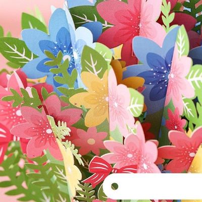Up Flower Bouquet Greeting Card Flower Card Flora 3D
