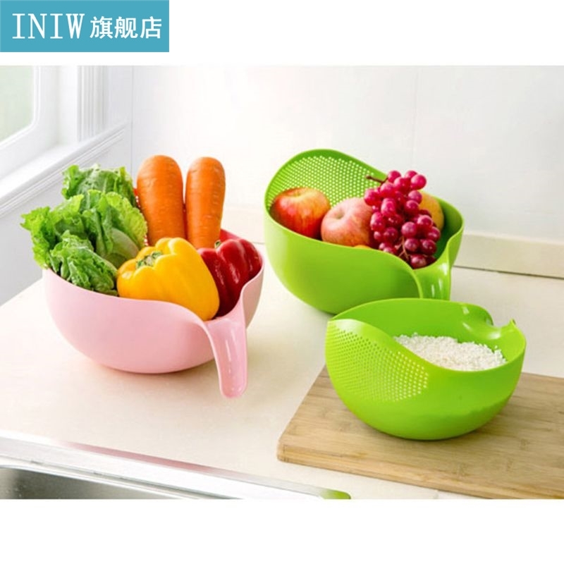 新品Rice Washing Filter Strainer Basket Colander Sieve Fruit