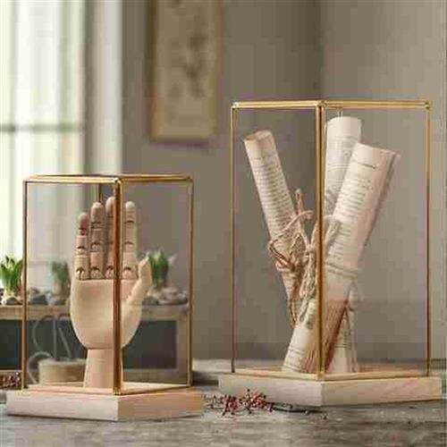 极速北欧轻奢黄铜玻璃罩摆件服装店咖啡厅陈列装饰品软装饰品客厅